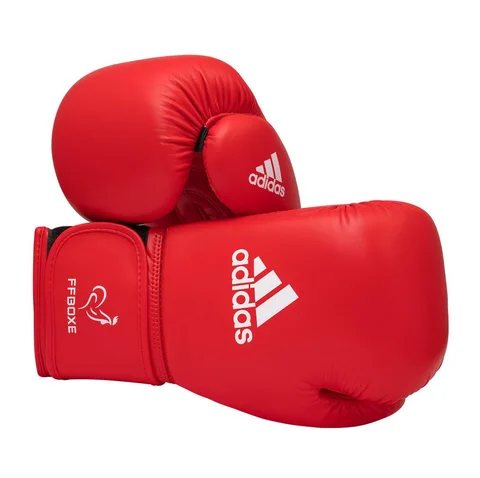 Gants de boxe amateur Adidas IBA, PU rouge