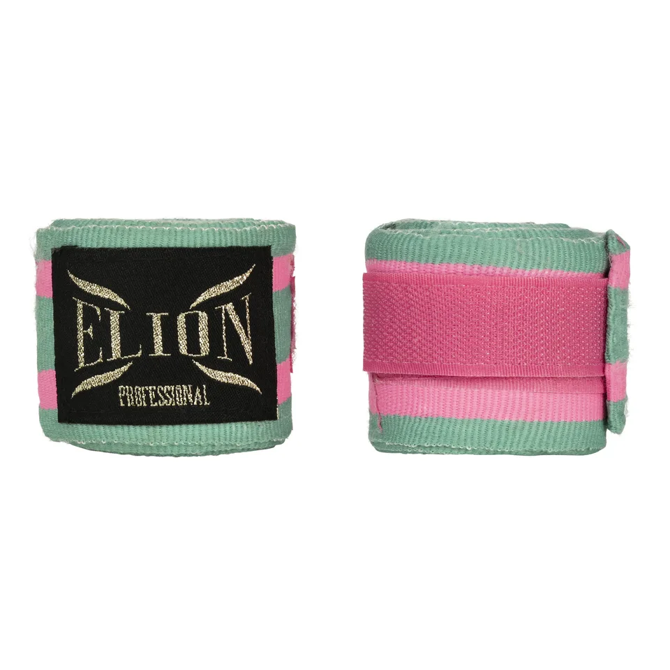 Bandes de boxe Elion 4,5 m, turquoise et rose