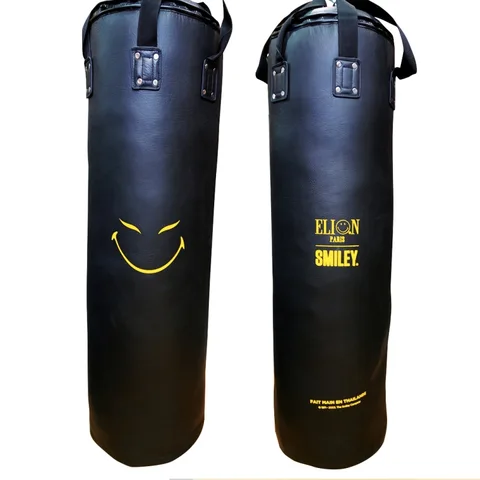 Sac de frappe Elion × Smiley 50th Anniversary 1,30 m 45 kg, cuir noir