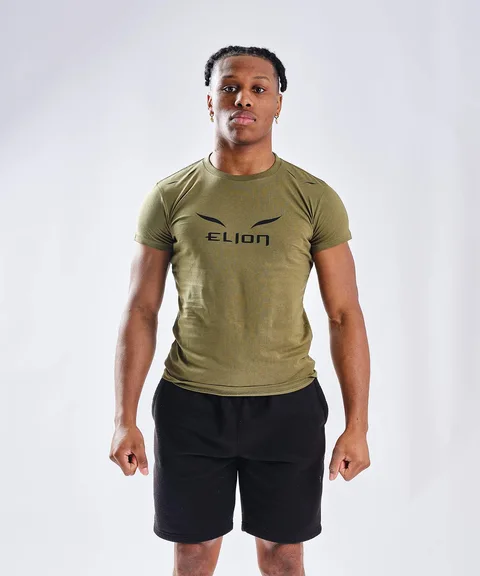 T-shirt Elion Ring Walk, kaki et noir