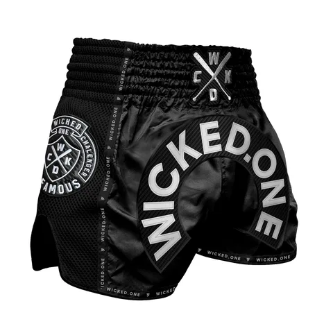 Short de boxe thaï Wicked One Herd, noir