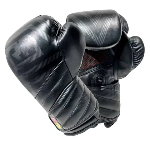 Gants de boxe RD Boxing Ultimate V6, cuir noir