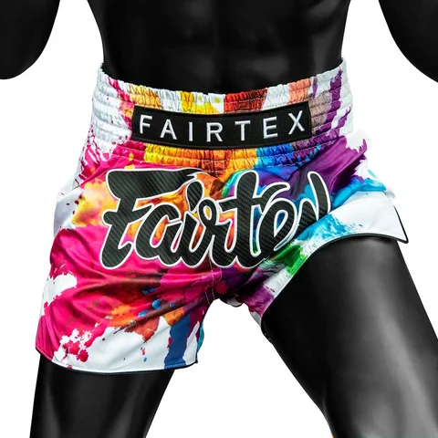 Short de boxe thaï Fairtex White Funky Soul
