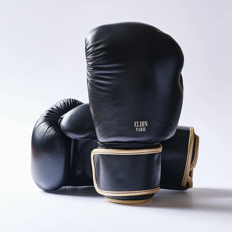 Gants de boxe Elion, noir et or