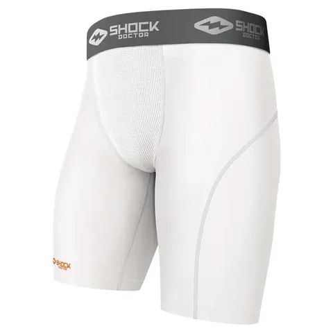 Short Shock Doctor de Compression pour coquille 220, blanc