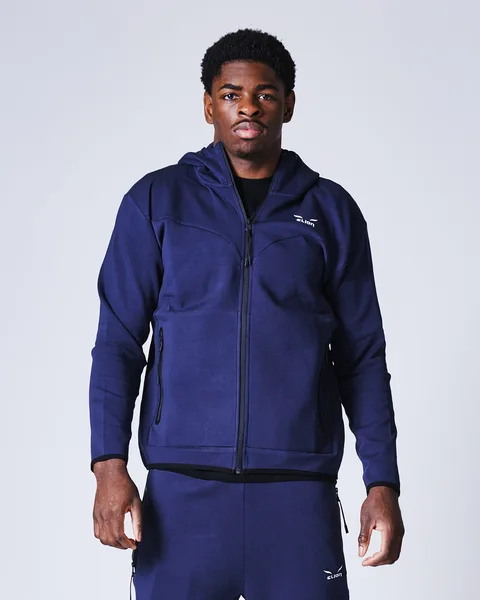 Sweat à capuche zippé Elion Nazareth, bleu