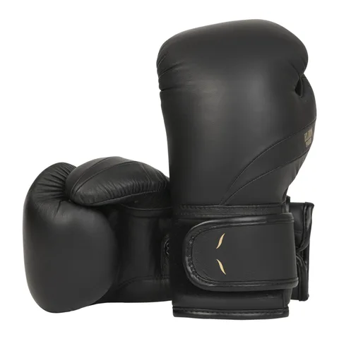 Gants de boxe L’Élégant Elion Velcro, noir mat