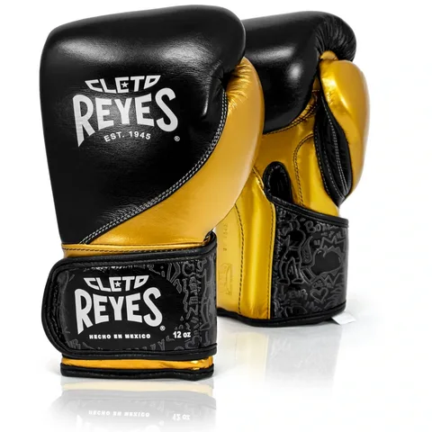 Gants de boxe d’entraînement Cleto Reyes High Precision, noir et or