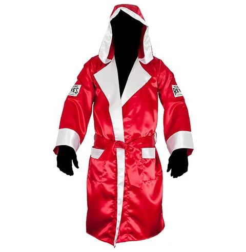 Peignoir de boxe à capuche Cleto Reyes, rouge et blanc