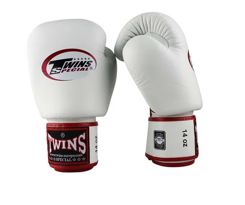 Gants de boxe d’entraînement Twins BGVLA3, blanc et rouge