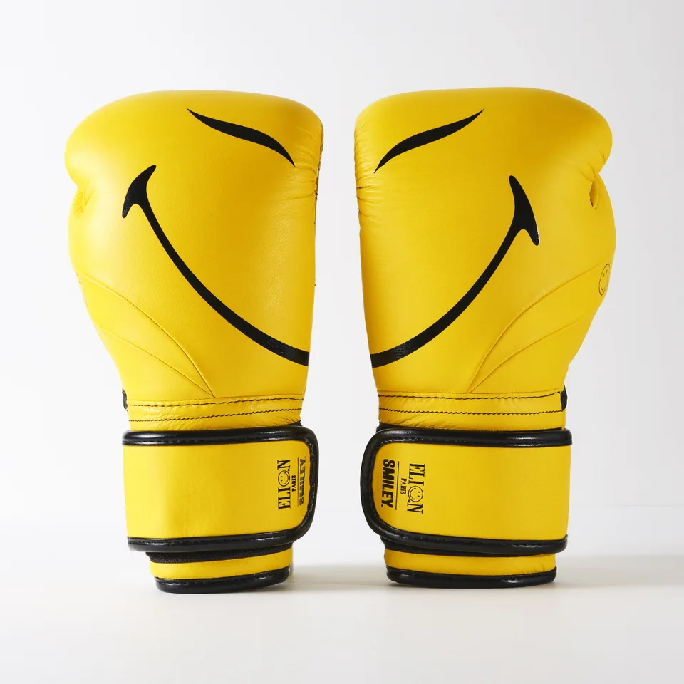 Gants de boxe L’Élégant Elion × Smiley 50th Anniversary Velcro, jaune