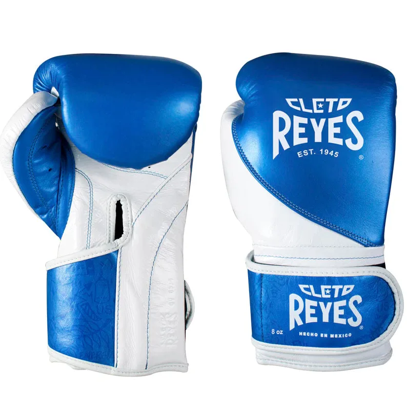 Gants de boxe d’entraînement Cleto Reyes High Precision, bleu et blanc