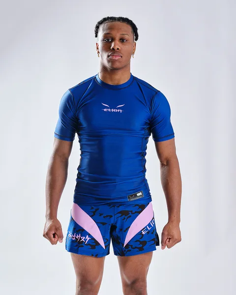 Rashguard Naruto × Elion manches courtes, Sasuke bleu