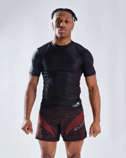 Rashguard Naruto × Elion manches courtes, Akatsuki noir et bordeaux