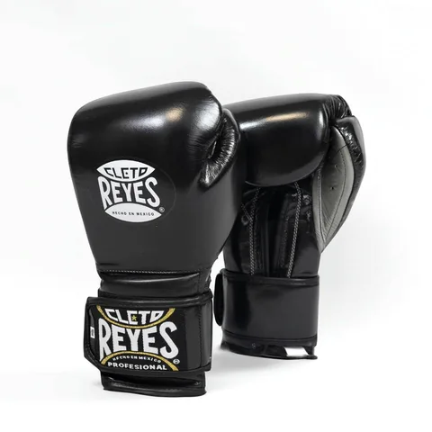 Gants de boxe d’entraînement Cleto Reyes Pro Sparring, noir et gris