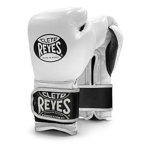 Gants de boxe d’entraînement Cleto Reyes Pro Sparring, blanc et noir
