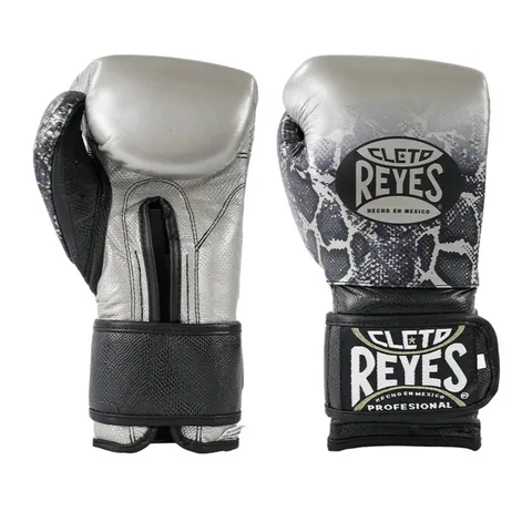 Gants de boxe d’entraînement Cleto Reyes Pro Sparring Serpent, gris