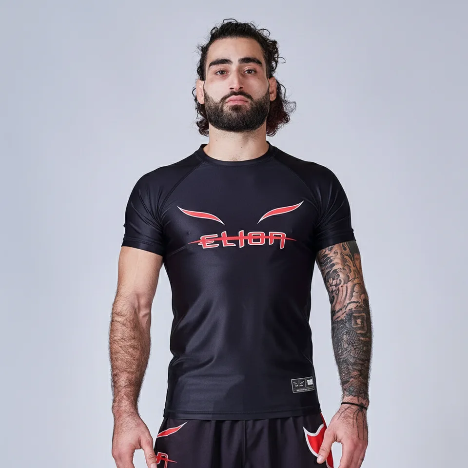 Rashguard Naruto × Elion Classic manches courtes, Akatsuki noir