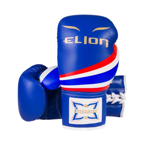 Gants de boxe à lacets Elion Born in Thailand, bleu