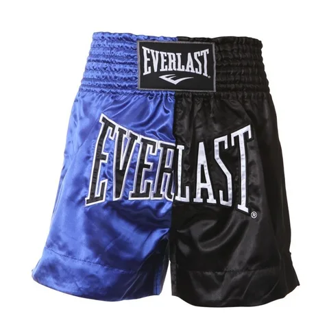 Short de boxe thaï Everlast, bleu et noir