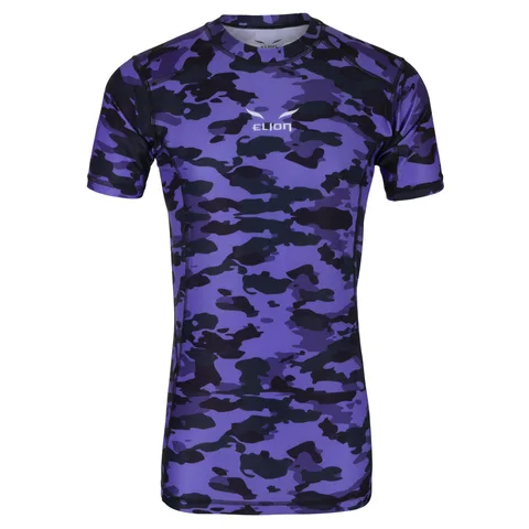 Rashguard Elion manches courtes, camo et bleu