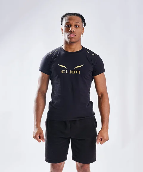 T-shirt Elion Ring Walk, noir et or
