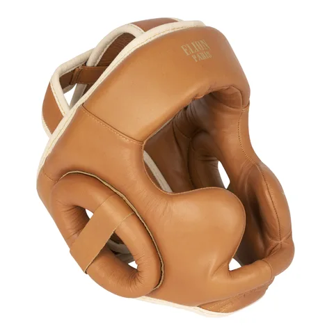 Casque de boxe Elion Vintage, cuir marron