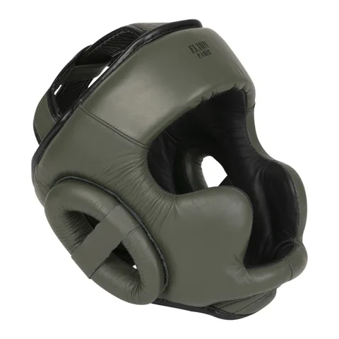 Casque de boxe Elion, cuir kaki