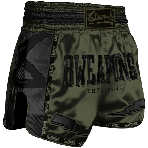 Short de boxe thaï 8 Weapons Carbon Underworld, olive