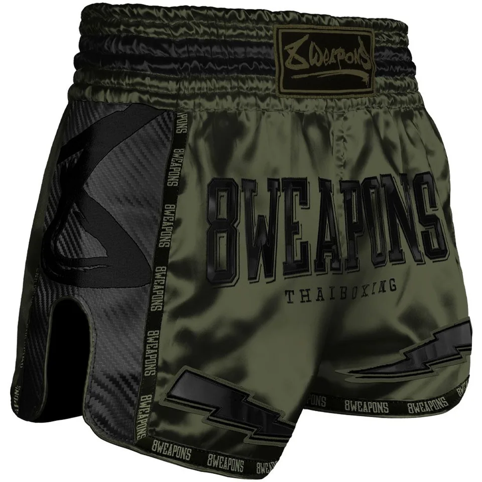 Short de boxe thaï 8 Weapons Carbon Underworld, olive