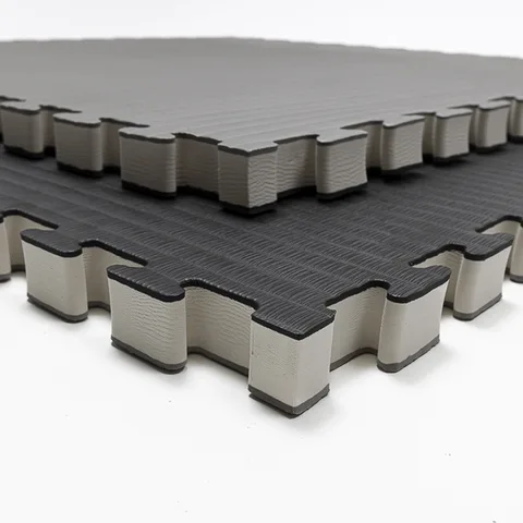Tatamis puzzle finition Paille de Riz 4 cm, noir et gris