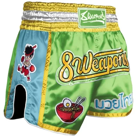 Short de boxe thaï 8 Weapons Yummy, vert