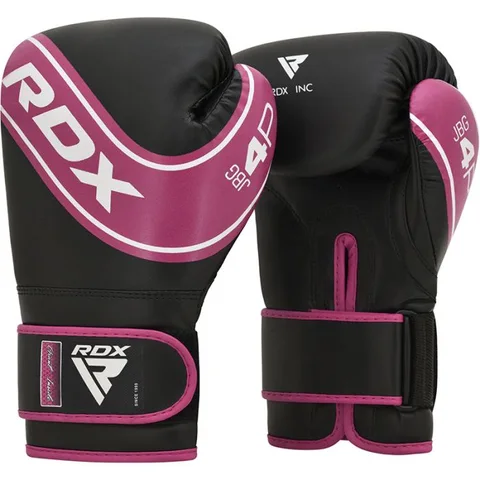 Gants de boxe enfant RDX 4B Robo, noir et rose