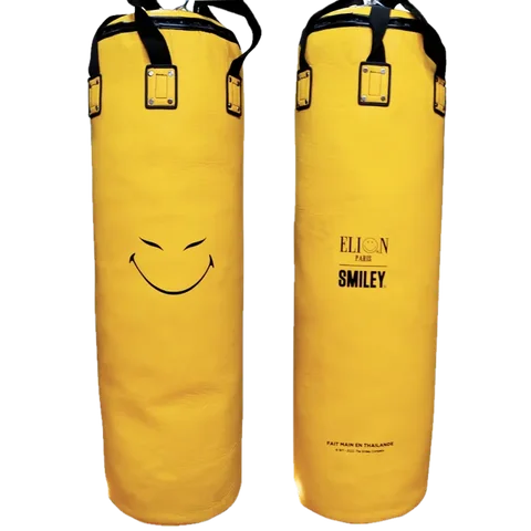 Sac de frappe Elion × Smiley 50th Anniversary 1,30 m 45 kg, cuir jaune