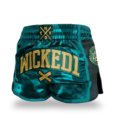 Short de boxe thaï Wicked One Swift, vert
