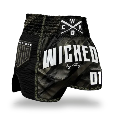 Short de boxe thaï Wicked One Offensive, kaki