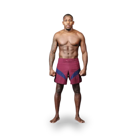 Short MMA Elion Seyant, bordeaux et bleu marine