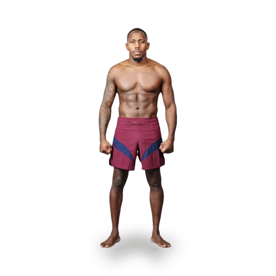Short MMA Elion Seyant, bordeaux et bleu marine