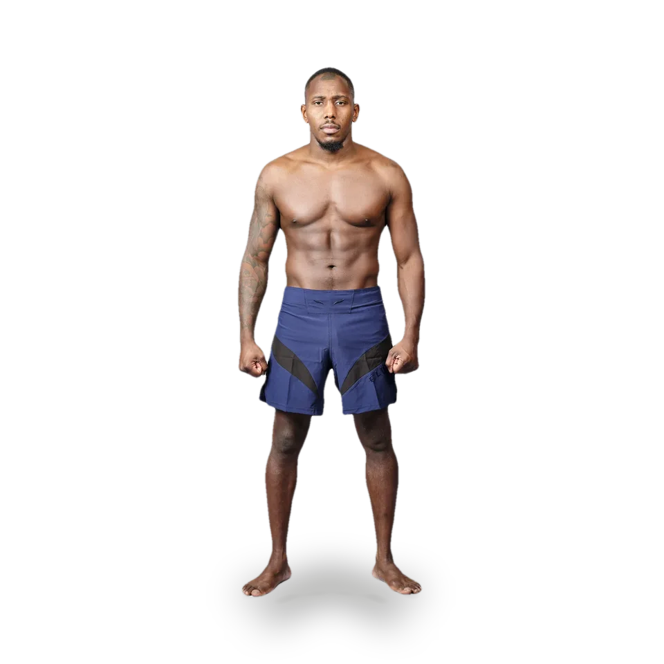 Short MMA Elion Seyant, bleu marine et noir