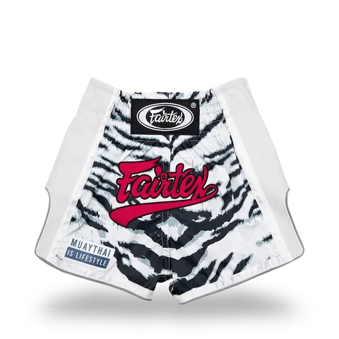 Short de boxe thaï Fairtex Tiger, blanc