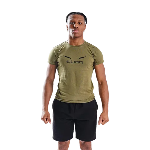 T-shirt Elion Ring Walk, kaki et noir
