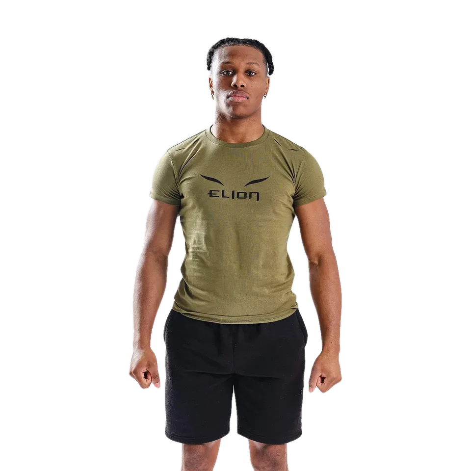 T-shirt Elion Ring Walk, kaki et noir