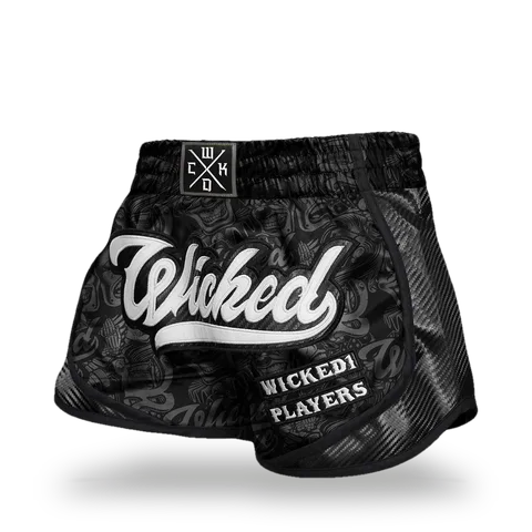 Short de boxe thaï Wicked One Squad Player, noir