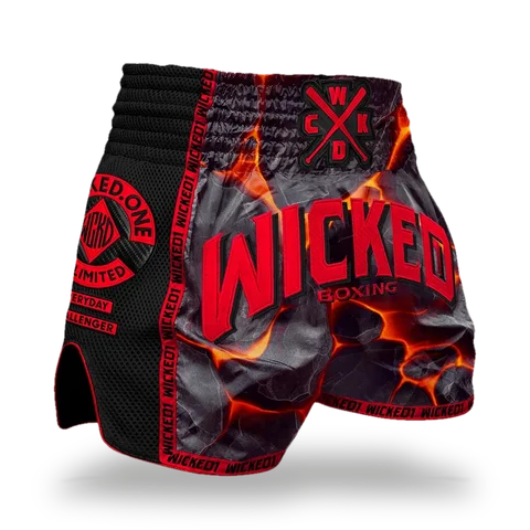 Short de boxe thaï Wicked One Magma, rouge