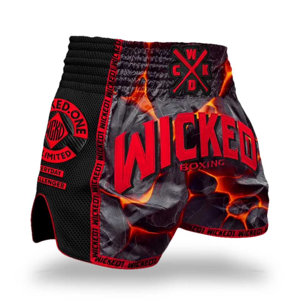 Short de boxe thaï Wicked One Magma, rouge