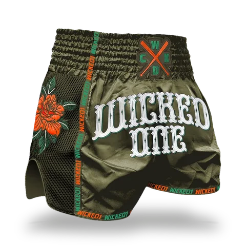 Short de boxe thaï Wicked One Bandido, kaki