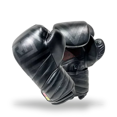 Gants de boxe RD Boxing Ultimate V6, cuir noir