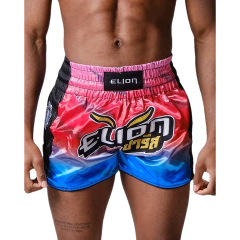 Short de boxe thaï Elion Raja, rouge et bleu