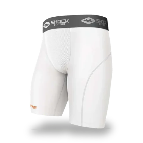 Short Shock Doctor de Compression pour coquille 220, blanc