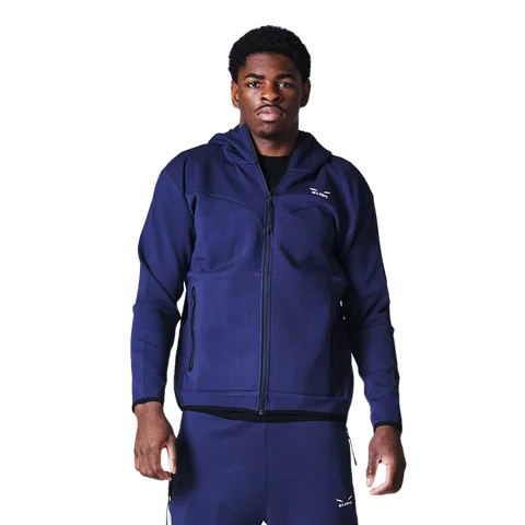 Sweat à capuche zippé Elion Nazareth, bleu